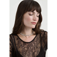 ted baker solanna: solitaire sparkle crystal chain necklace silver tone clear crystal