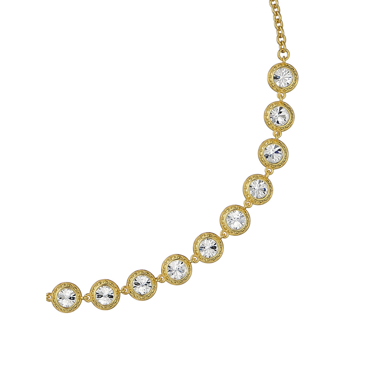 ted baker solanna: solitaire sparkle crystal chain necklace gold tone clear crystal