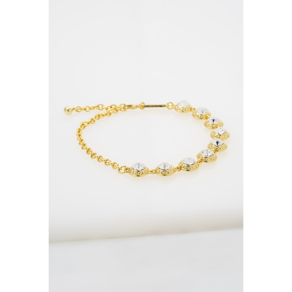 ted baker solace: solitaire sparkle crystal adjustable bracelet gold tone clear crystal