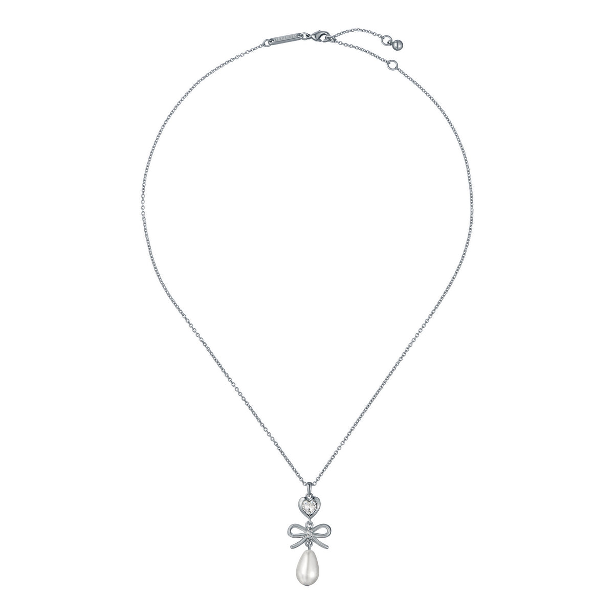 ted baker imogen: icon charm heart bow pearl drop pendant necklace