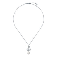 ted baker imogen: icon charm heart bow pearl drop pendant necklace