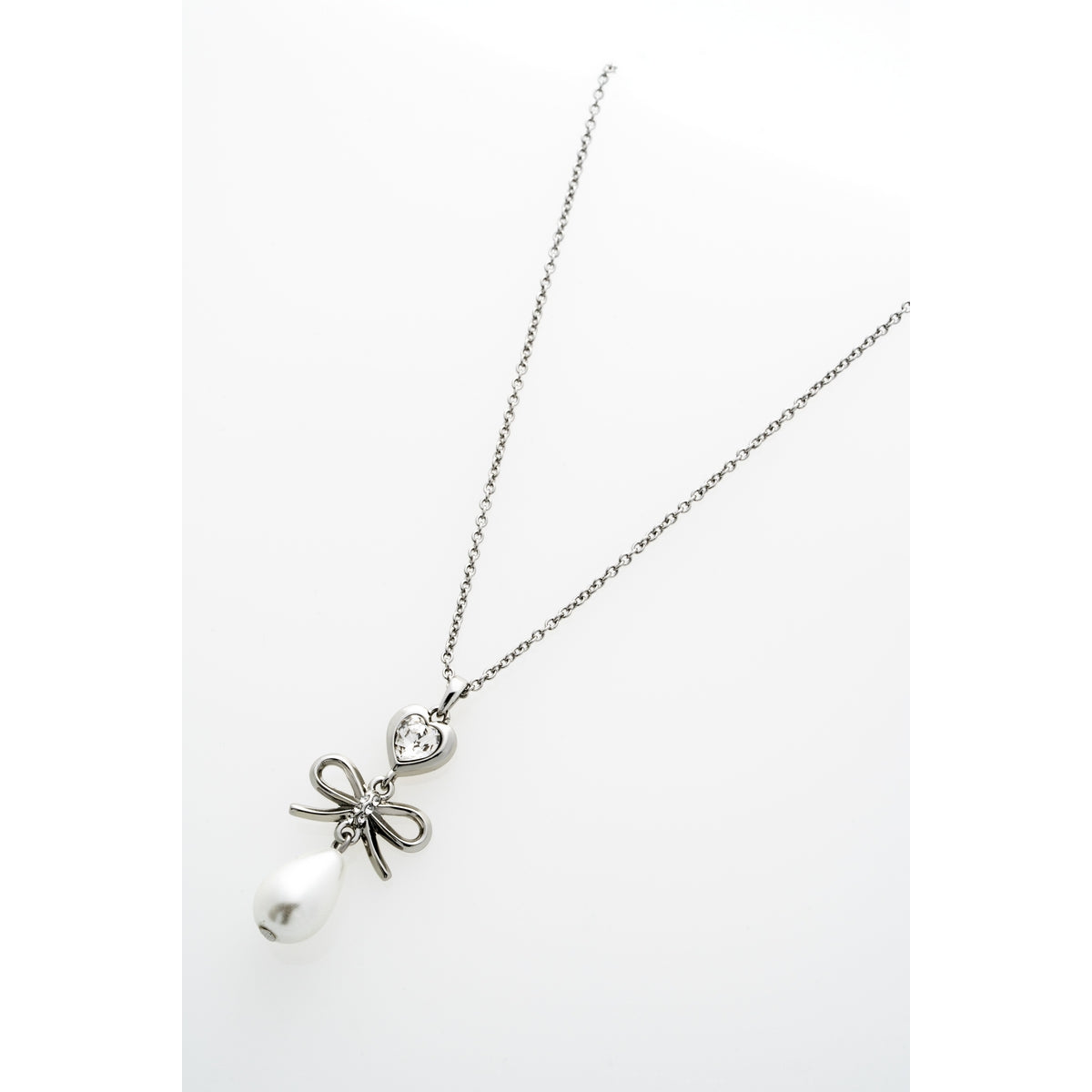 ted baker imogen: icon charm heart bow pearl drop pendant necklace