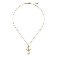 ted baker imogen: icon charm heart bow pearl drop pendant necklace