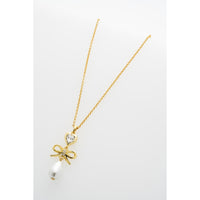 ted baker imogen: icon charm heart bow pearl drop pendant necklace