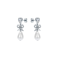 ted baker ivy: icon charm heart bow pearl drop earrings
