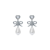 ted baker ivy: icon charm heart bow pearl drop earrings