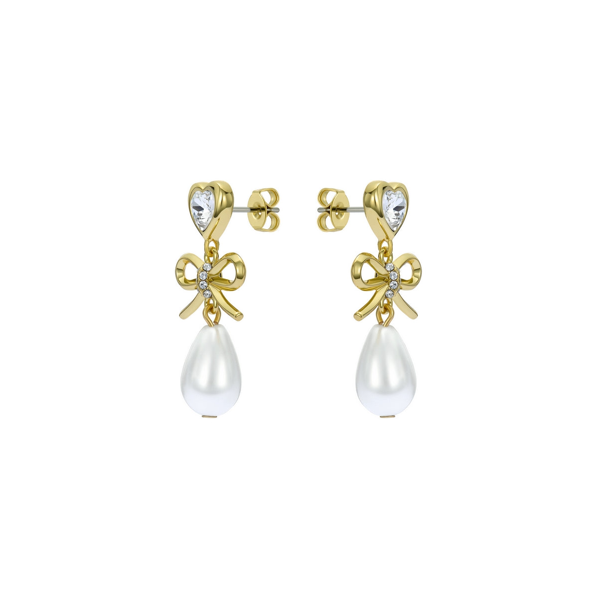 ted baker ivy: icon charm heart bow pearl drop earrings