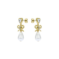 ted baker ivy: icon charm heart bow pearl drop earrings
