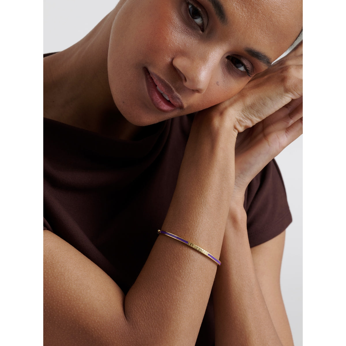 ted baker roley: classic colour enamel slim gold tone bangle bracelet