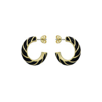 ted baker trinna: twist enamel gold tone hoop earrings