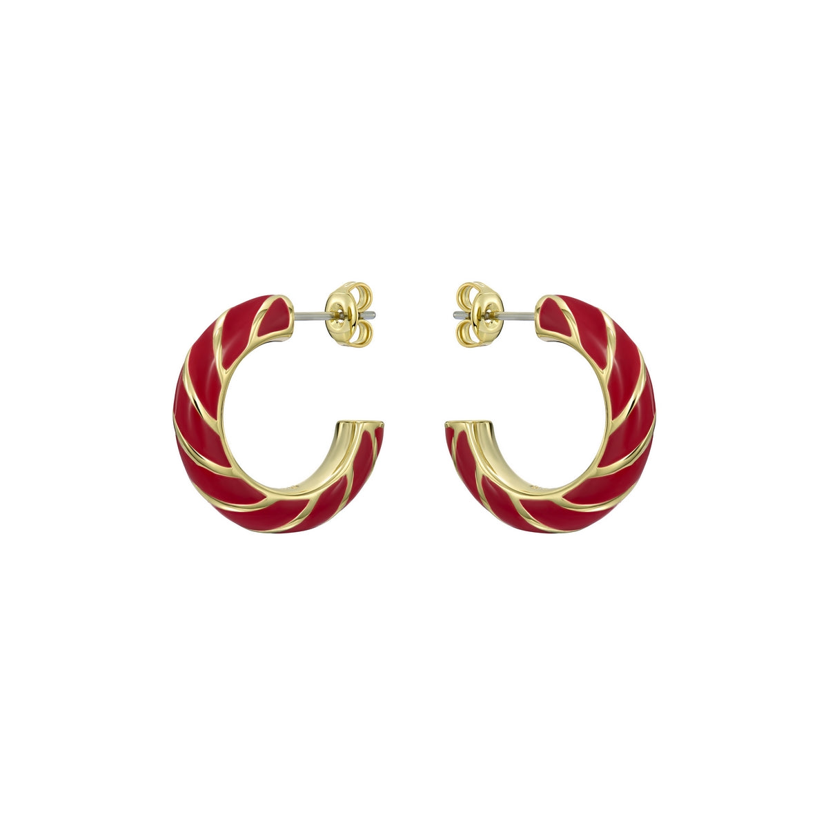 ted baker trinna: twist enamel gold tone hoop earrings
