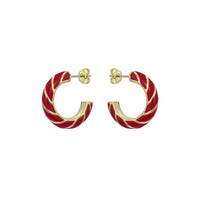 ted baker trinna: twist enamel gold tone hoop earrings