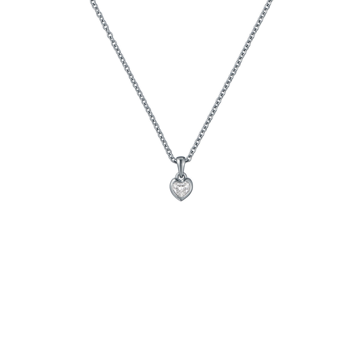 ted baker harlow: mini crystal heart pendant necklace  silver tone clear crystal