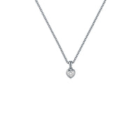 ted baker harlow: mini crystal heart pendant necklace  silver tone clear crystal
