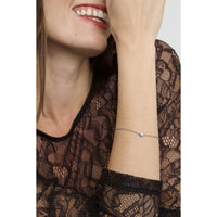 ted baker halle: mini crystal heart adjustable bracelet  silver tone clear crystal