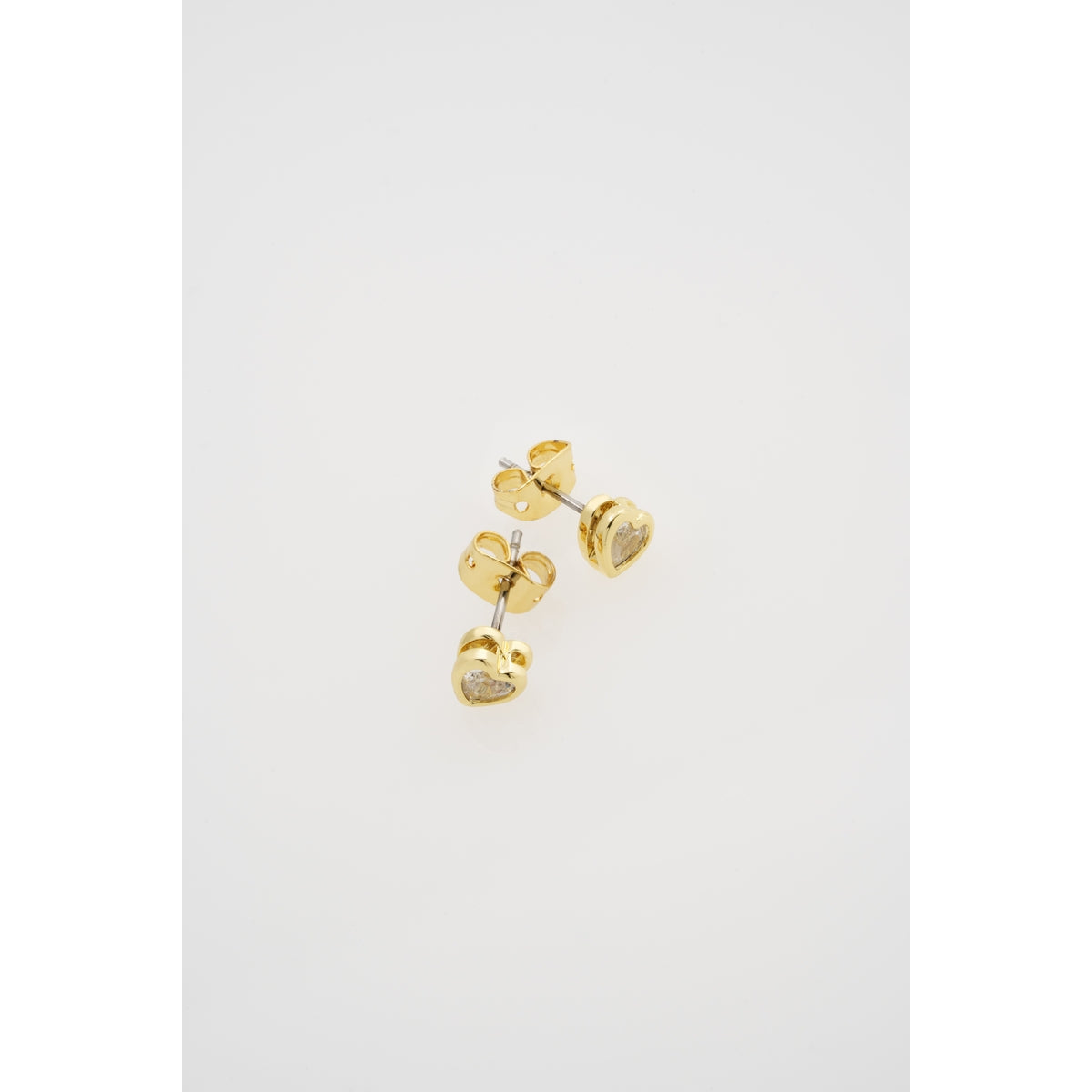 ted baker harmony: mini crystal heart stud earrings gold tone clear crystal