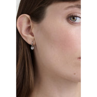 ted baker harper: mini crystal heart huggie earrings  silver tone clear crystal