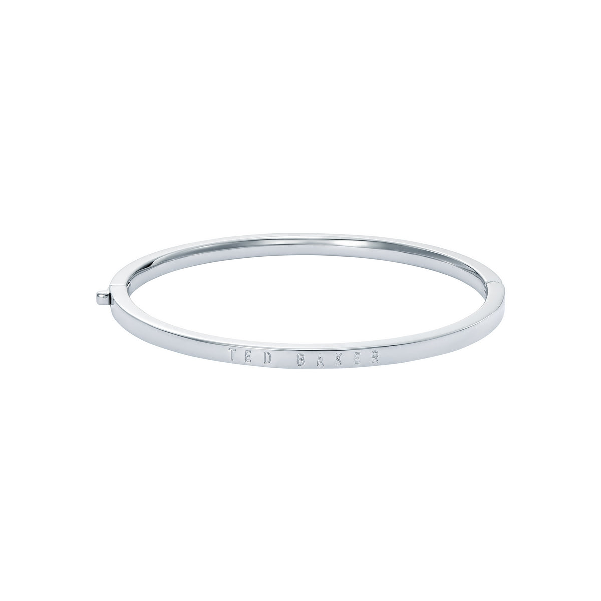 ted baker chrishell: logo slim silver tone bangle bracelet
