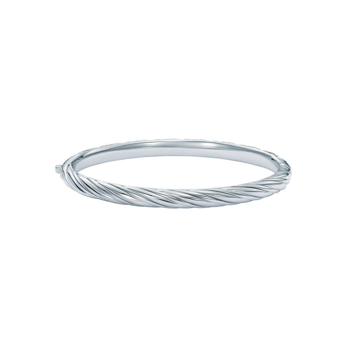 ted baker torvi: crystal twist hinged silver tone bangle bracelet