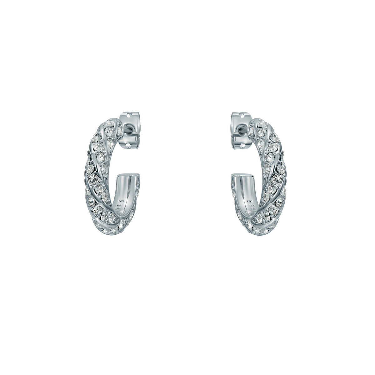 ted baker toni: crystal twist silver tone hoop earrings