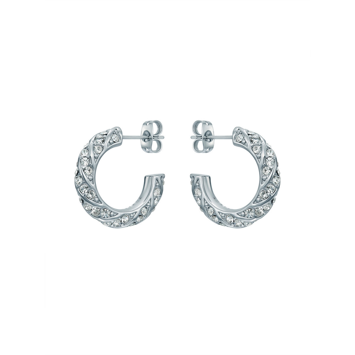 ted baker toni: crystal twist silver tone hoop earrings