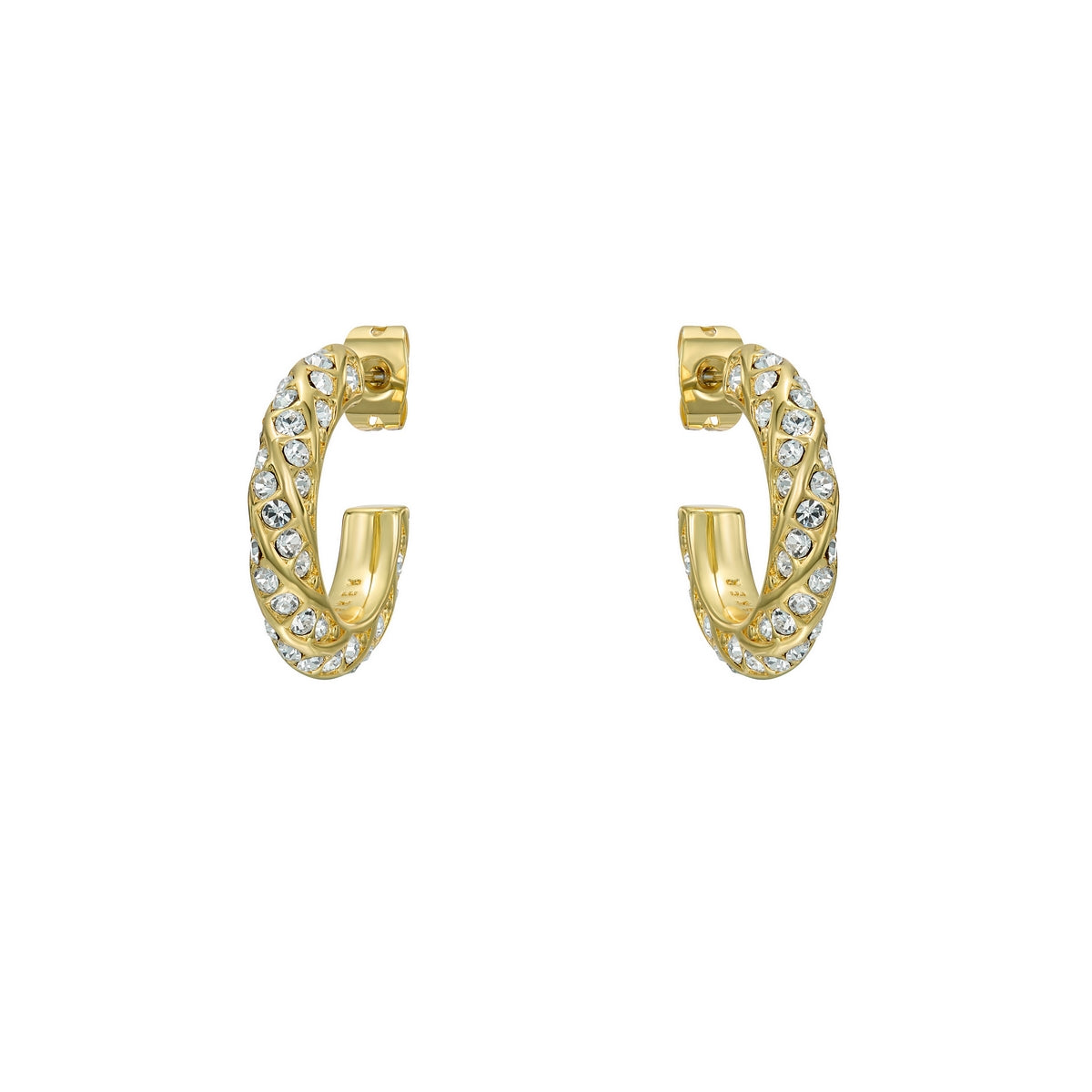 ted baker toni: crystal twist gold tone hoop earrings