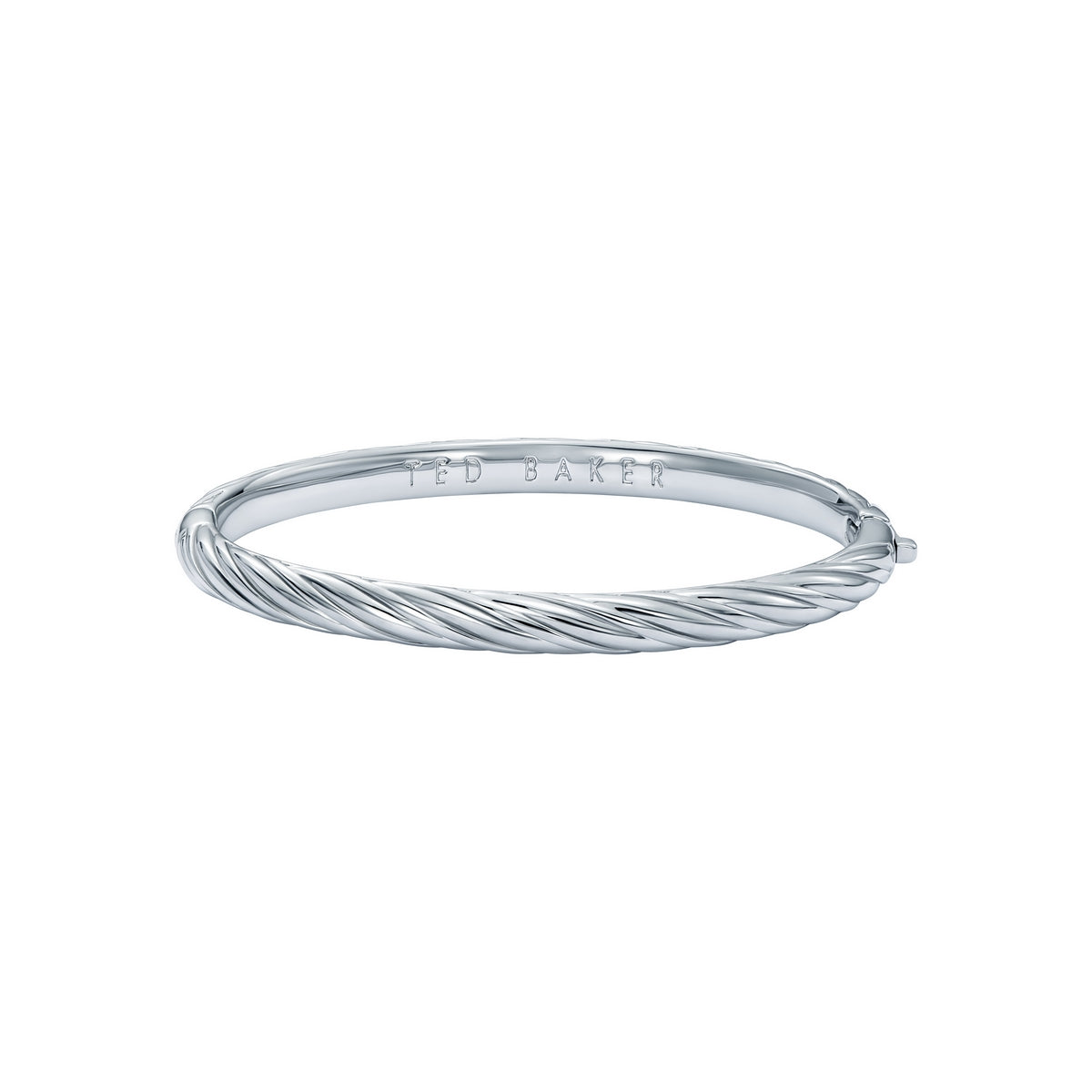 ted baker melissa: metal twist hinged silver tone bangle bracelet