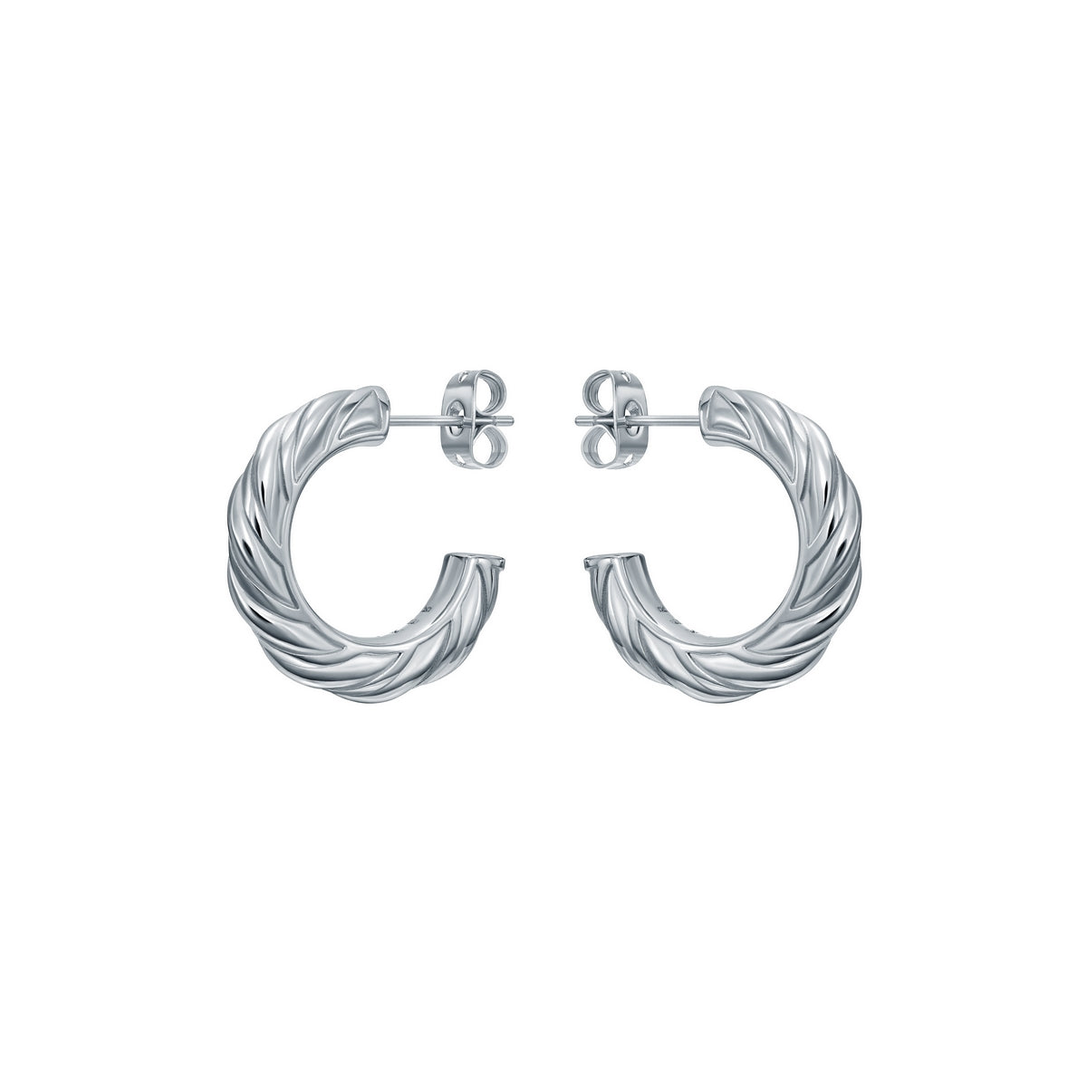 ted baker melanie: metal twist silver tone hoop earrings