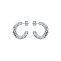 ted baker melanie: metal twist silver tone hoop earrings