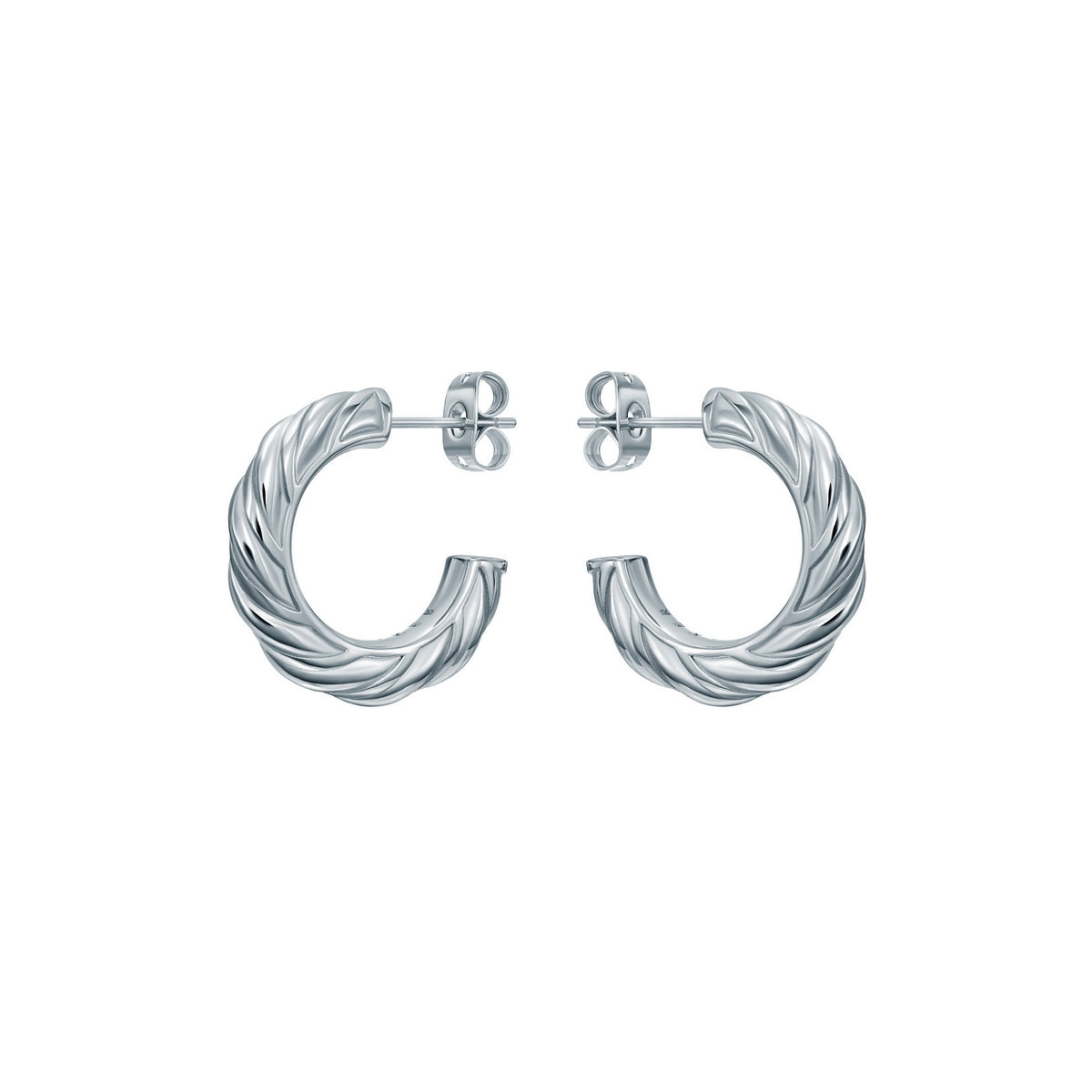 ted baker melanie: metal twist silver tone hoop earrings