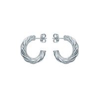 ted baker melanie: metal twist silver tone hoop earrings