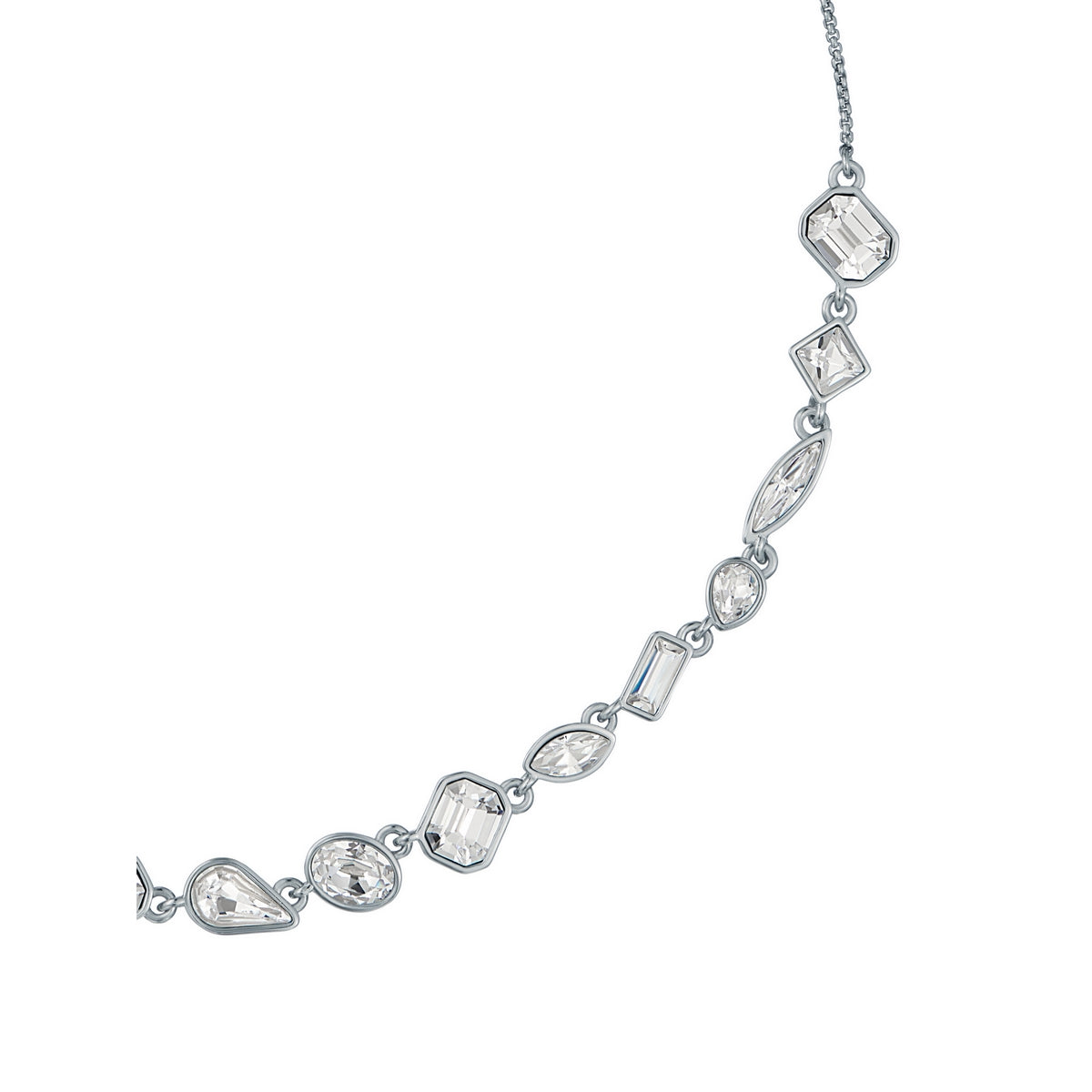 ted baker julie: jewel chain crystal silver tone necklace
