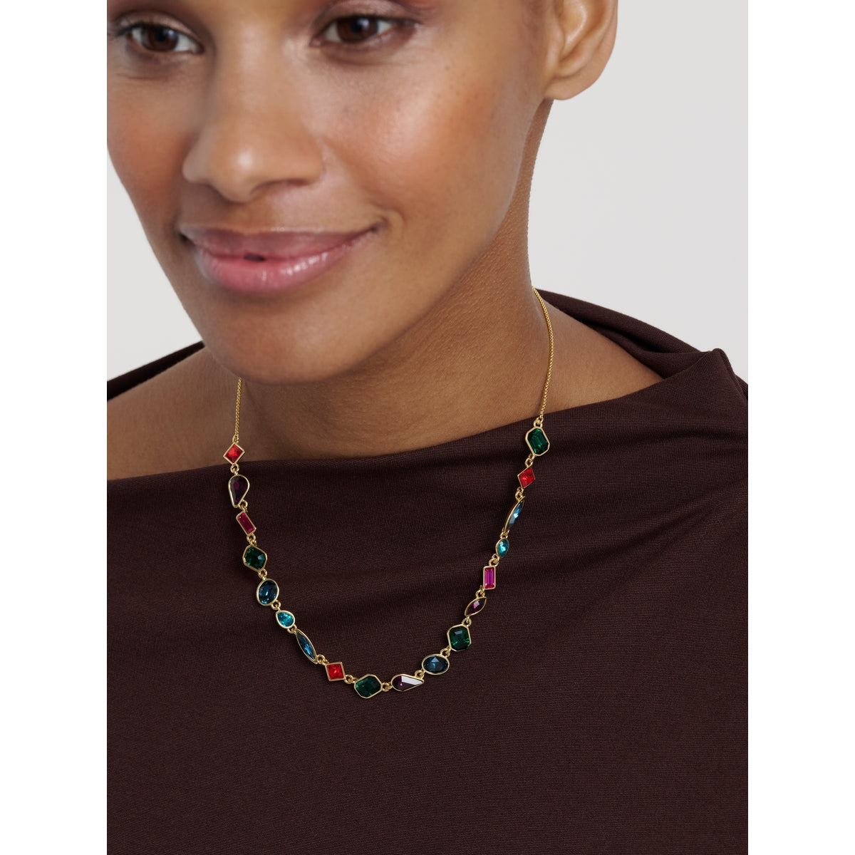 ted baker julie: jewel chain crystal gold tone necklace