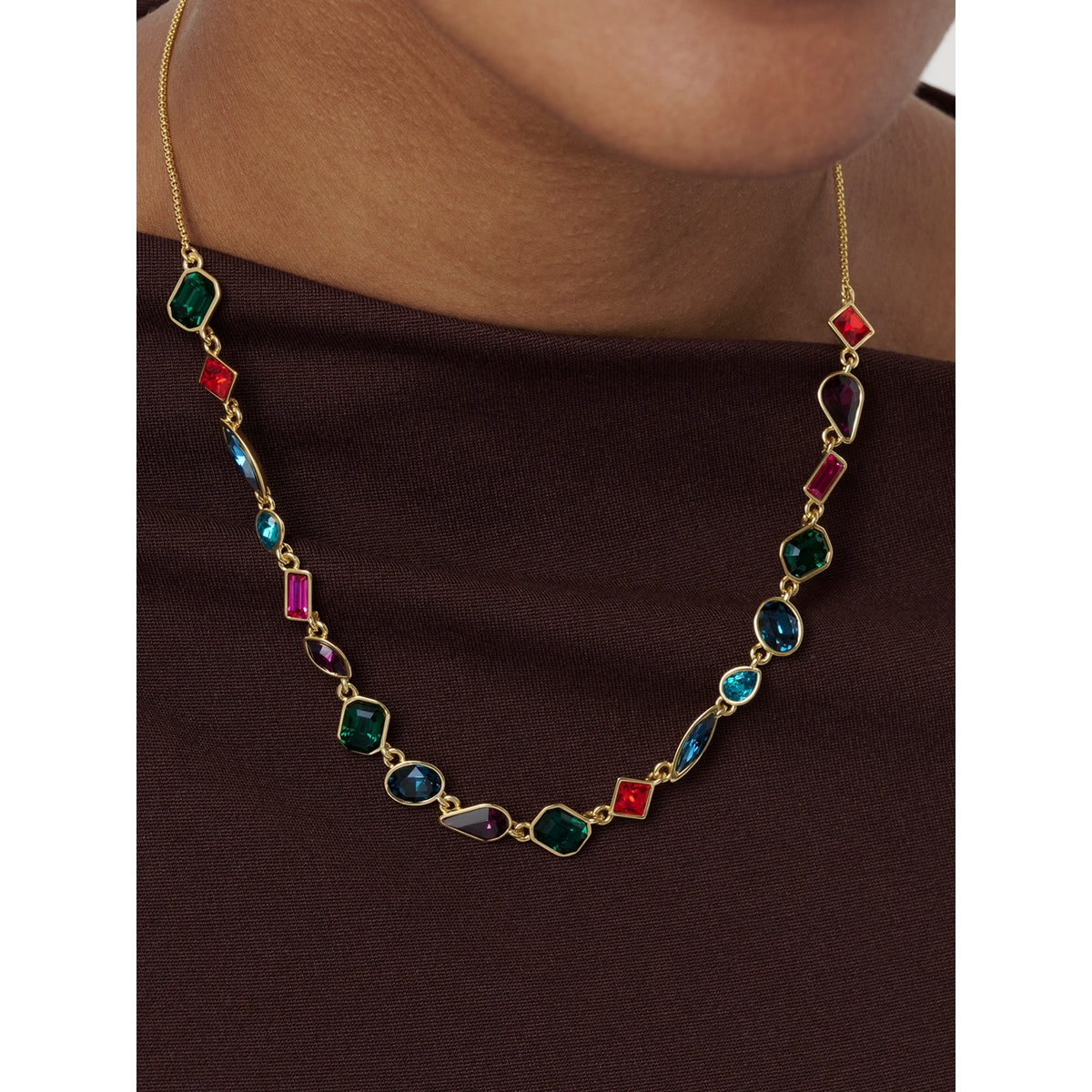 ted baker julie: jewel chain crystal gold tone necklace