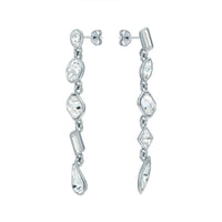 ted baker julianna: jewel chain crystal silver tone drop earrings