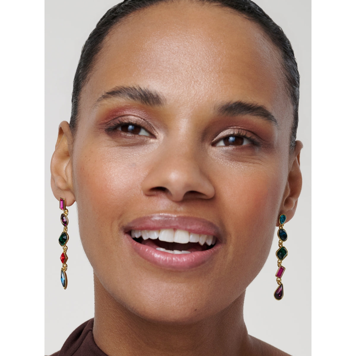 ted baker julianna: jewel chain crystal gold tone drop earrings