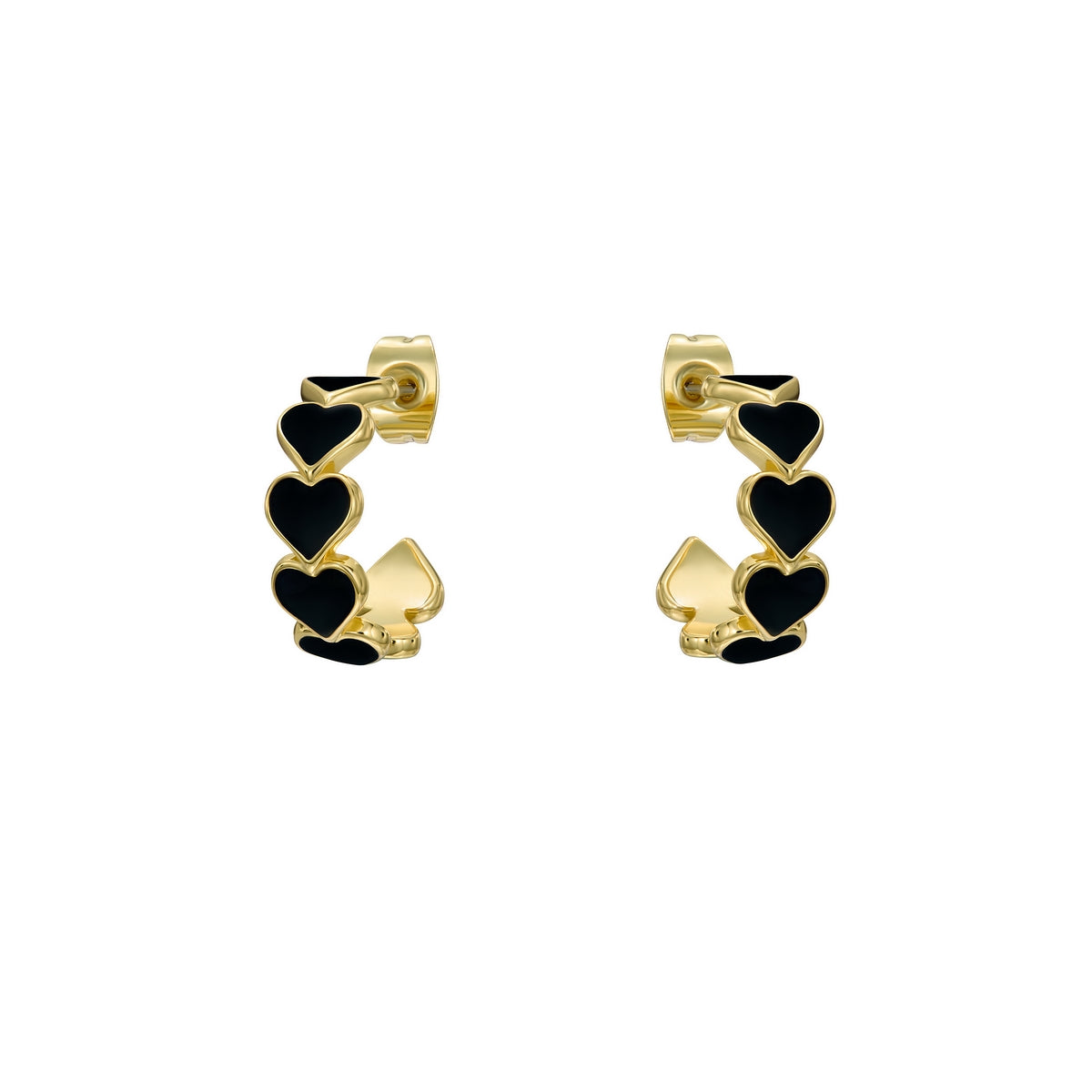 ted baker hannah: enamel heart gold tone hoop earrings