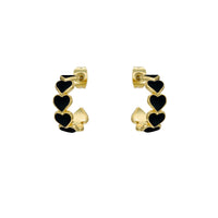 ted baker hannah: enamel heart gold tone hoop earrings