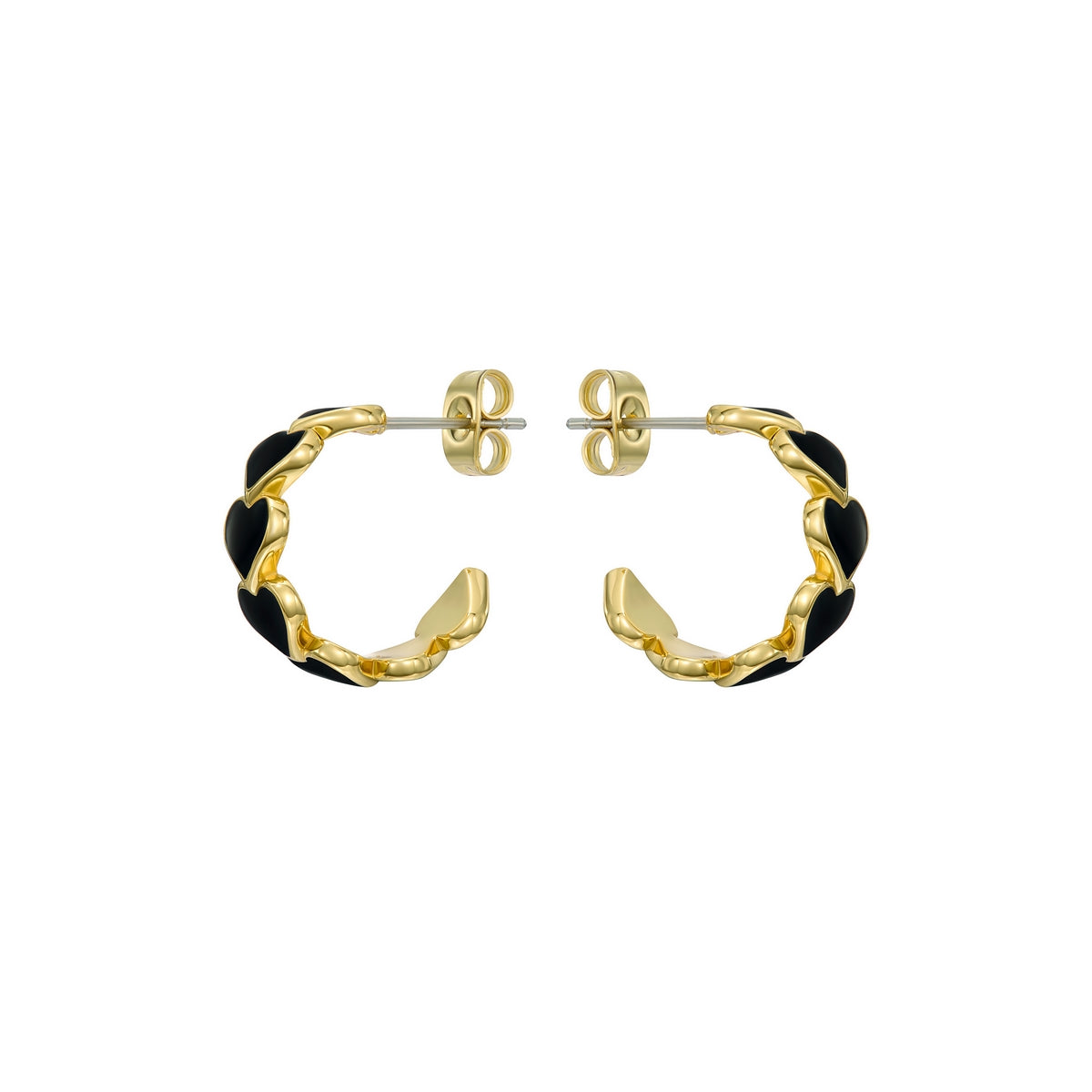 ted baker hannah: enamel heart gold tone hoop earrings