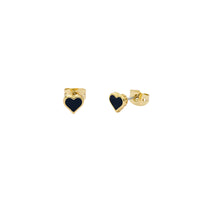 ted baker hailey: enamel heart gold tone stud earrings