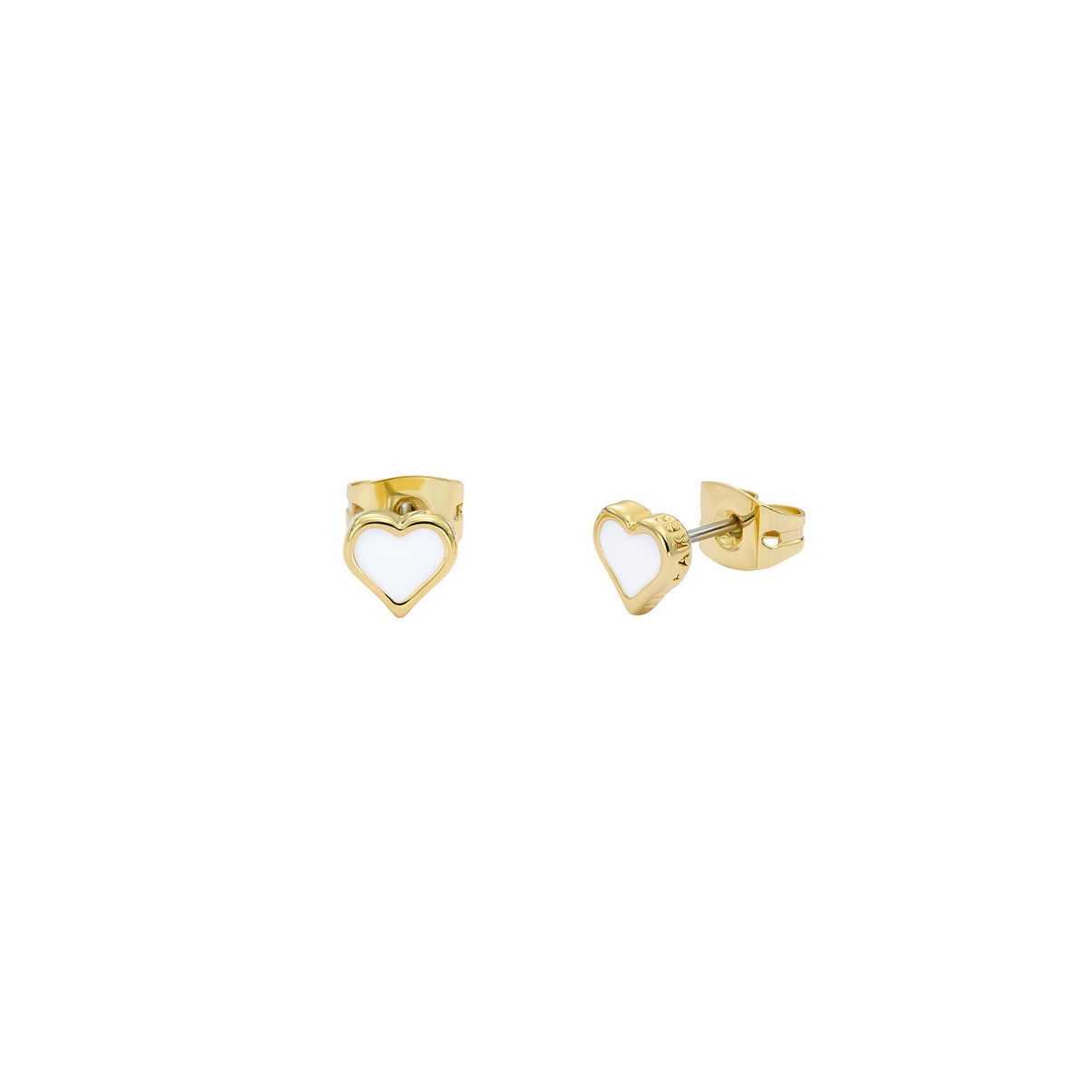 ted baker hailey: enamel heart gold tone stud earrings