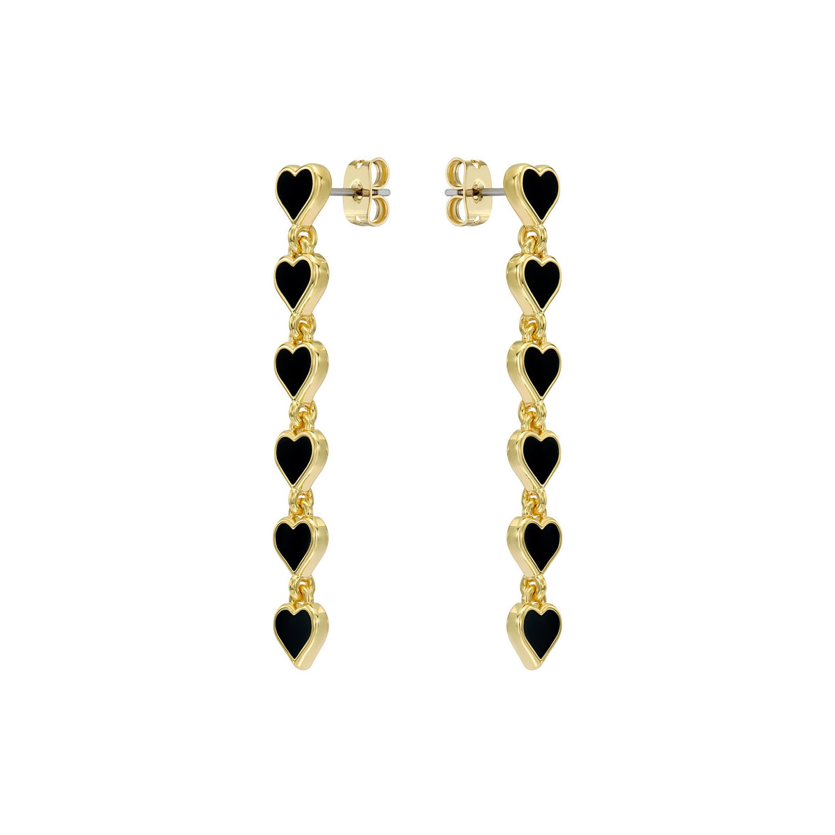 ted baker hartley: enamel heart gold tone drop earrings