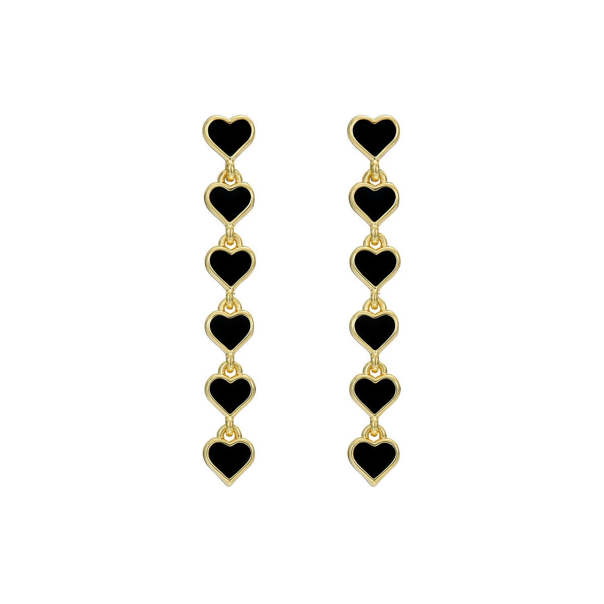 ted baker hartley: enamel heart gold tone drop earrings
