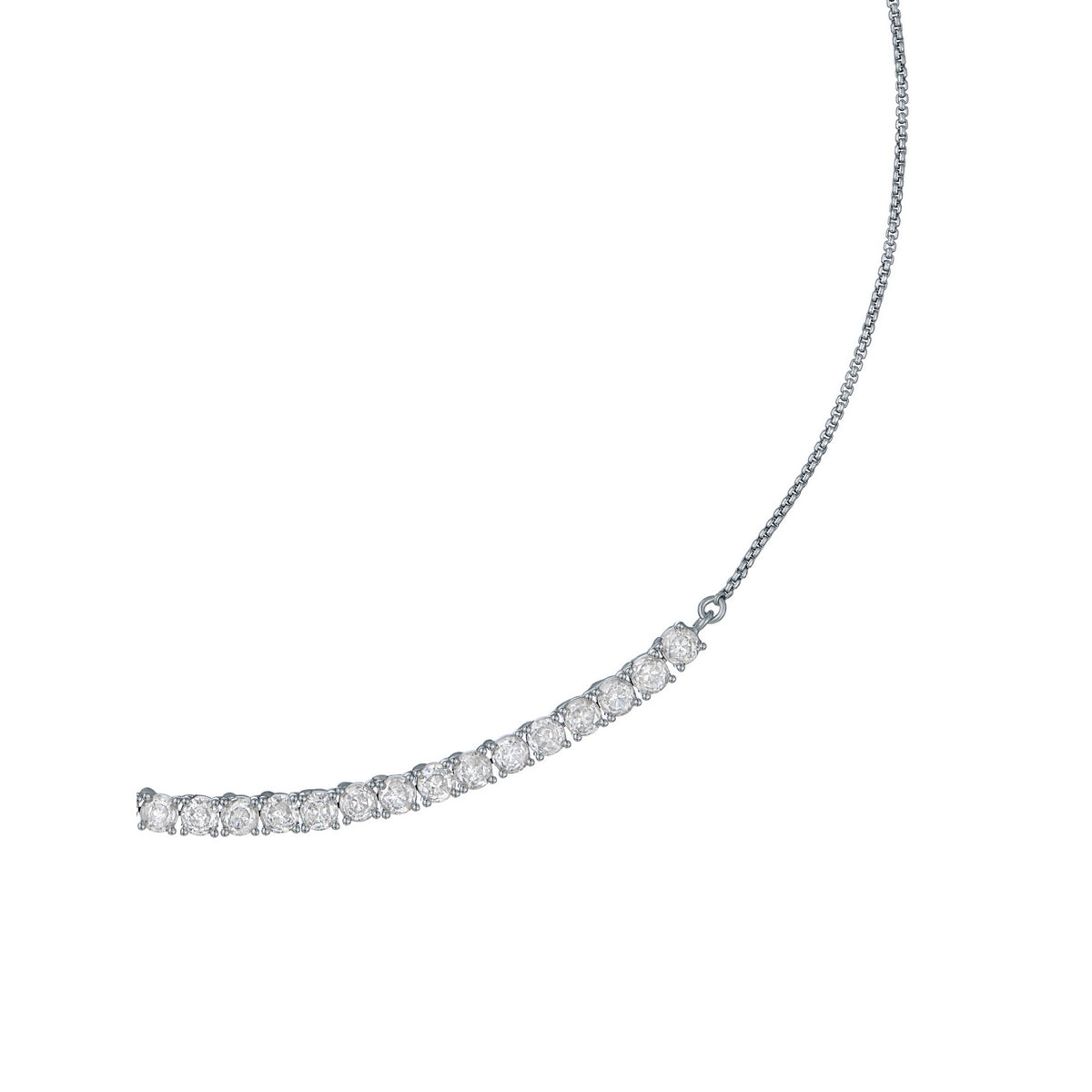 ted baker melrose: crystal adjustable silver tone tennis necklace