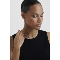 ted baker melrose: crystal adjustable silver tone tennis necklace