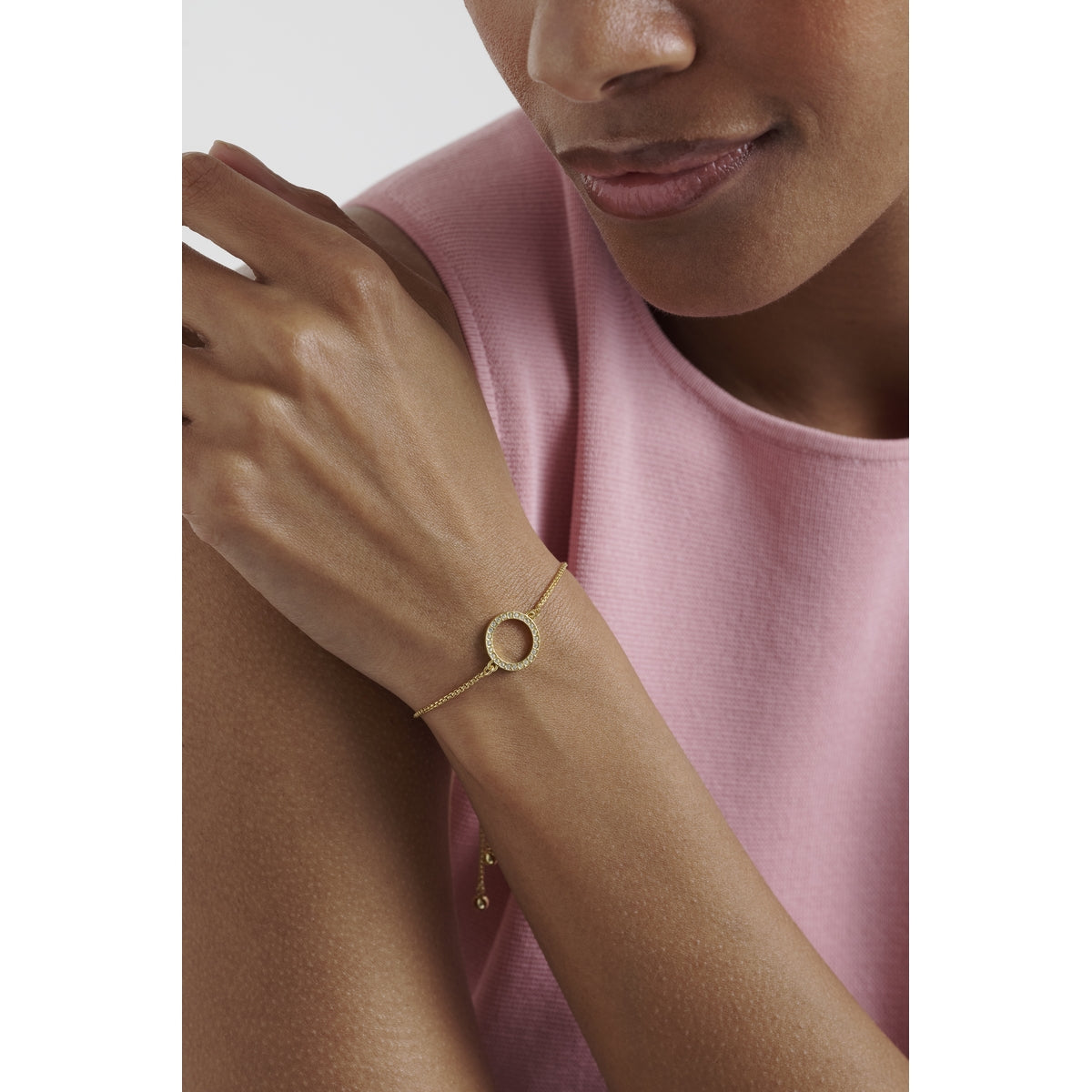 ted baker hela: crystal hoop gold tone adjustable bracelet