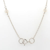 silver multi pearl�inlay drop necklace 44 cm�