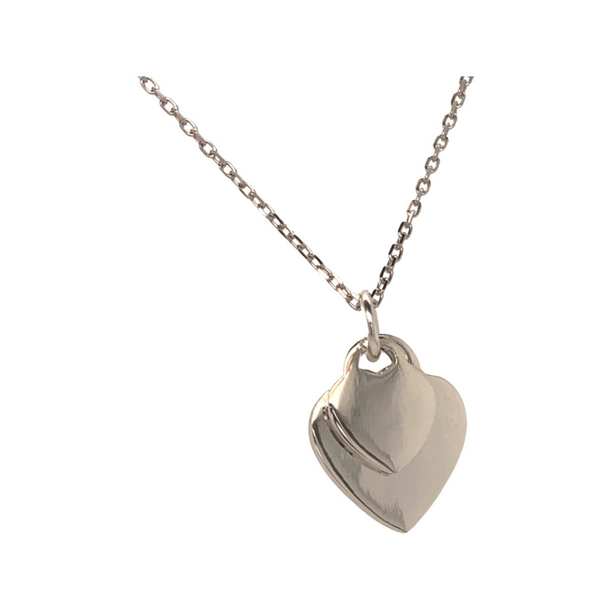 silver double heart pendant