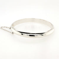 silver hinged bangle half round