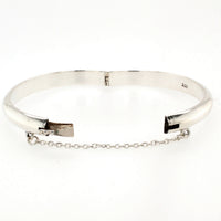 silver hinged bangle half round